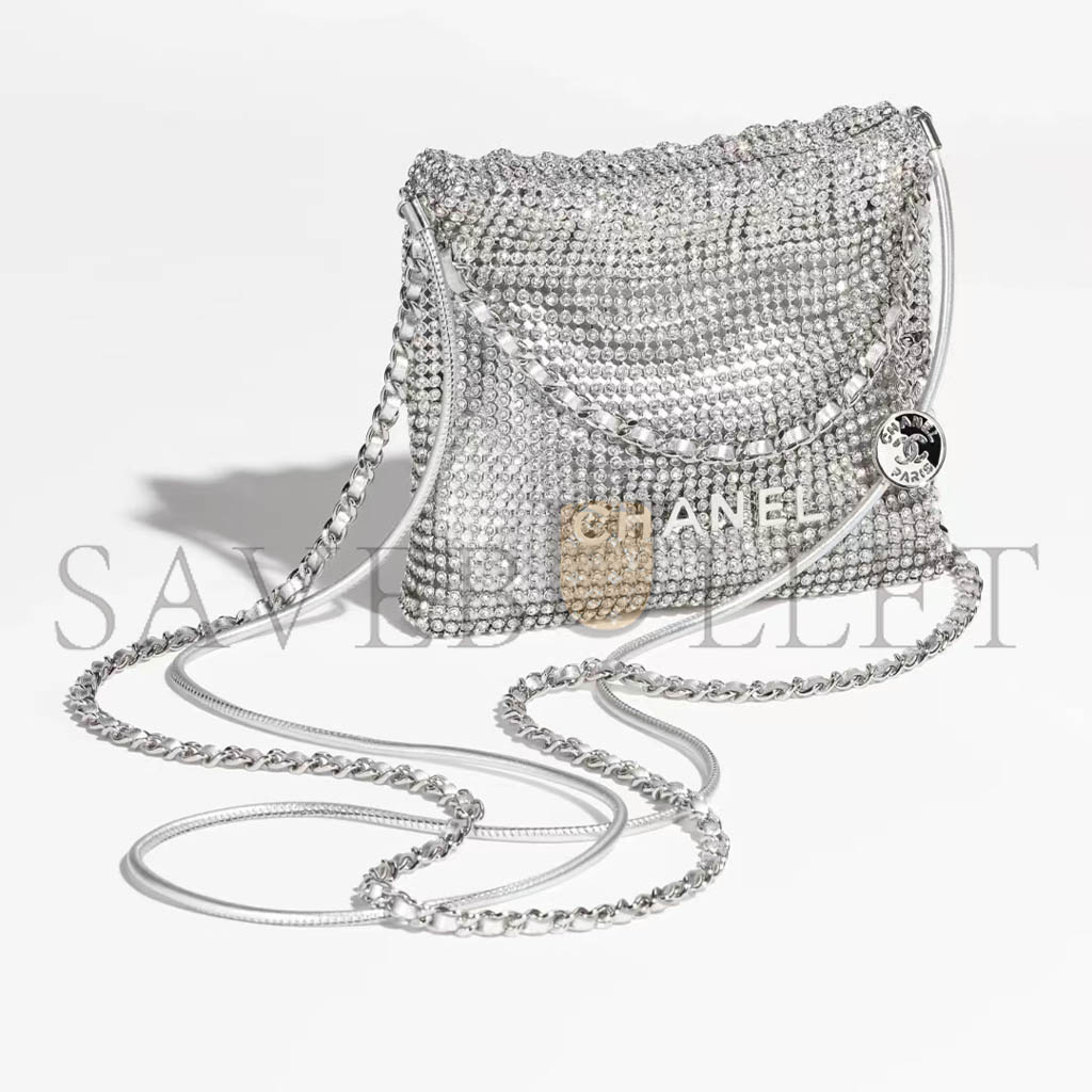 CHANEL EVENING BGA STRASS,SILVER-TONE METAL SILVER AS4894 (17*15*4cm)